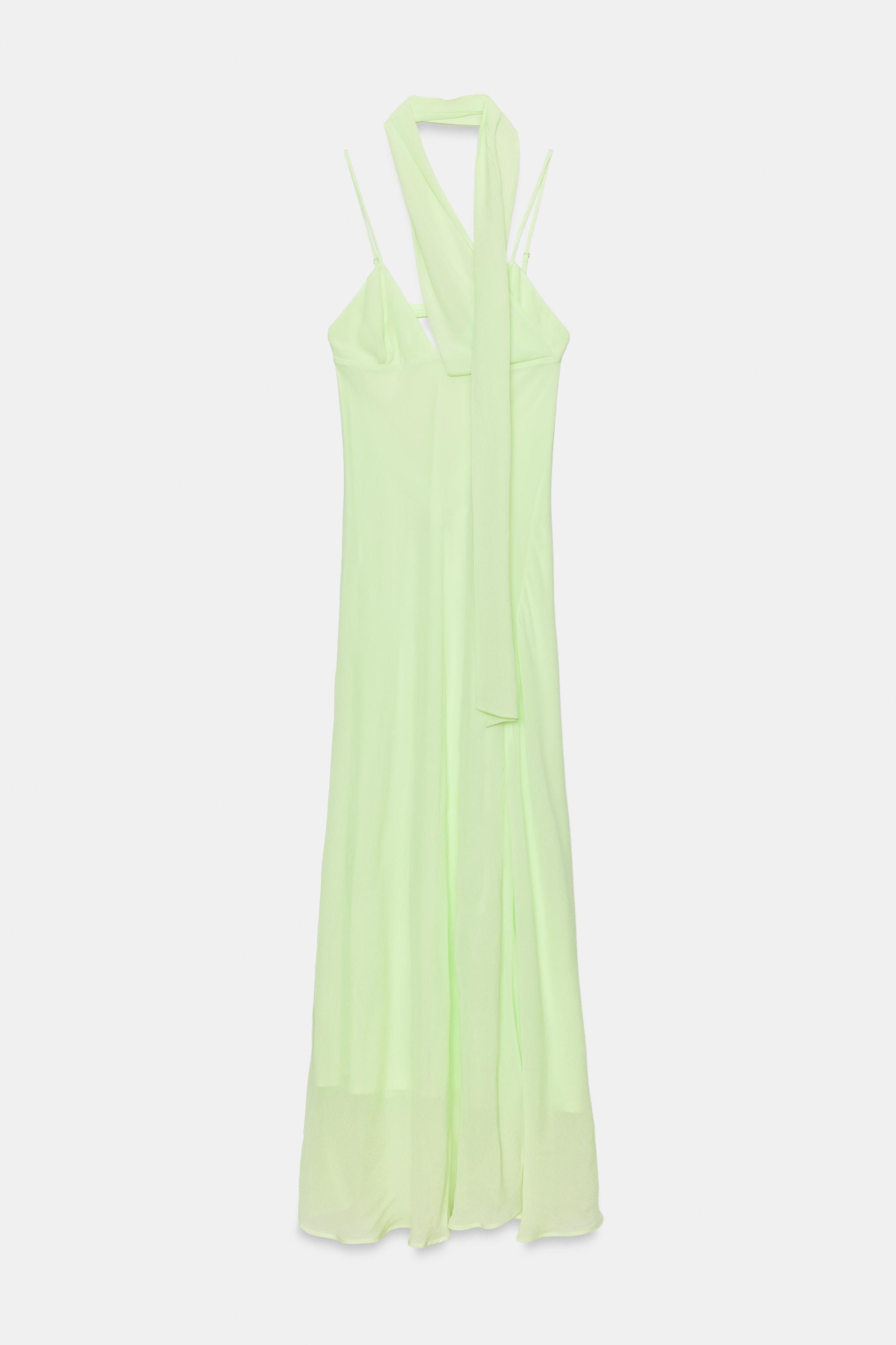 LONG GEORGETTE SCARF STRAP DRESS